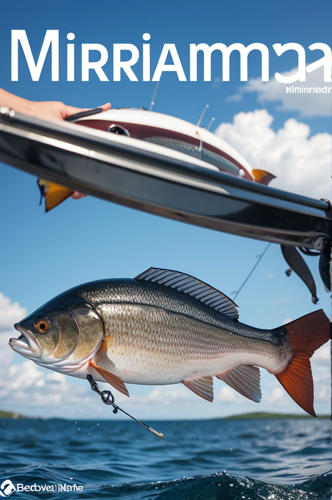 A logo with the name Miranda about fishing