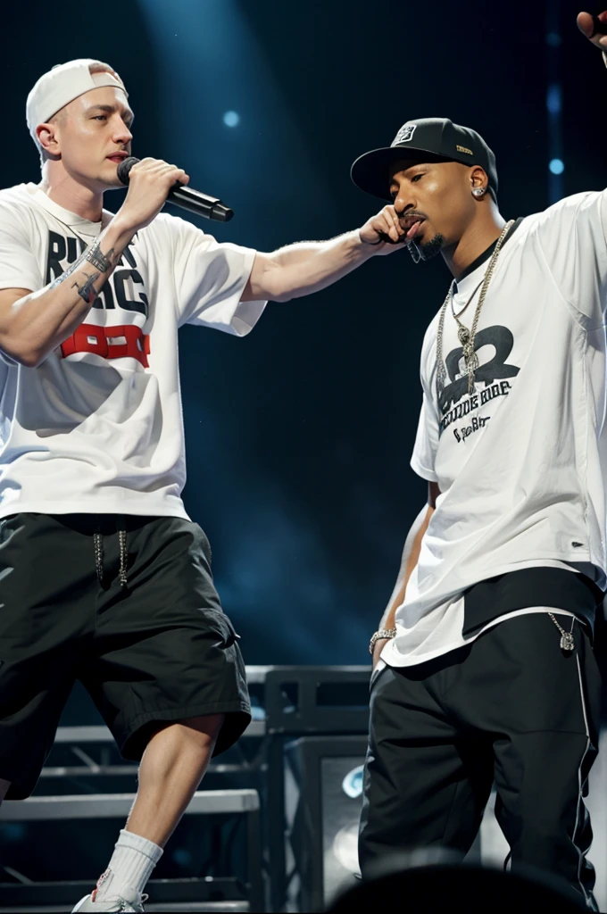 Eminem and 2pac rapping