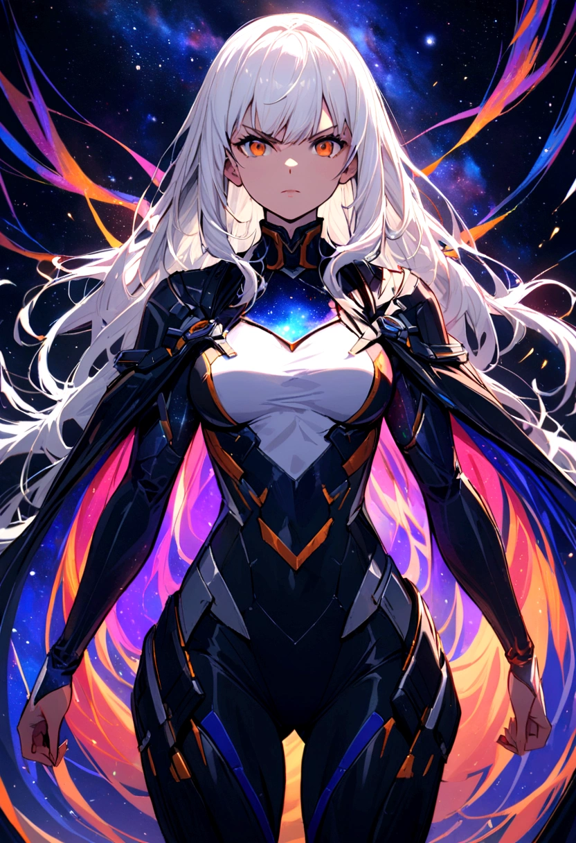Luminous Eclipse
• Forma: The figure is tall and slender, with an elegant and imposing posture. Its proportions are human, but slightly elongated, giving a feeling of grace and power.
• Body: His body is covered in shiny metallic armor., that reflects light dazzlingly. The armor has a futuristic design, com linhas suaves e curvas elegantes, remembering the fusion of technology and art.
• Head: Luminous Eclipse's head is adorned with a stylized helmet that extends backwards in a streamlined shape.. The helmet's eyes glow with an intense light, and the area where the mouth would be is covered by a smooth, polished plate.
• Hands and Legs: Luminous Eclipse's hands are long and thin, with fingers that end in sharp points. The legs are muscular and well defined, enabling fast and precise movements.
•Accessories: Around your shoulders and waist, there are bands of light that fluctuate and move continuously, emitting a soft glow. These bands can be manipulated to create weapons or light barriers during battle..
• Aura: When activated, Luminous Eclipse is enveloped in a luminous aura that pulses and glows, temporarily blinding enemies and illuminating the area around you.