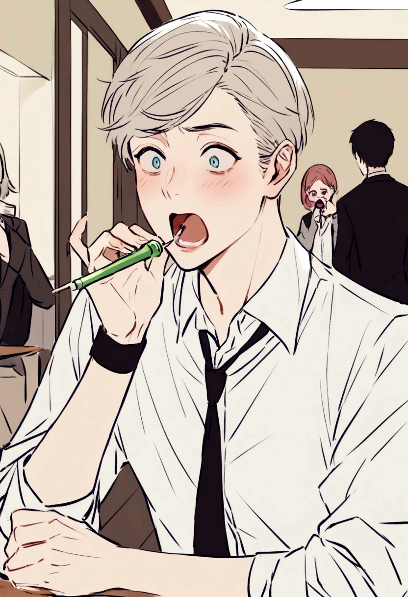 But the app keeps pushing weirder tasks - serenade the cafeteria with a kazoo? (Sam looks panicked)