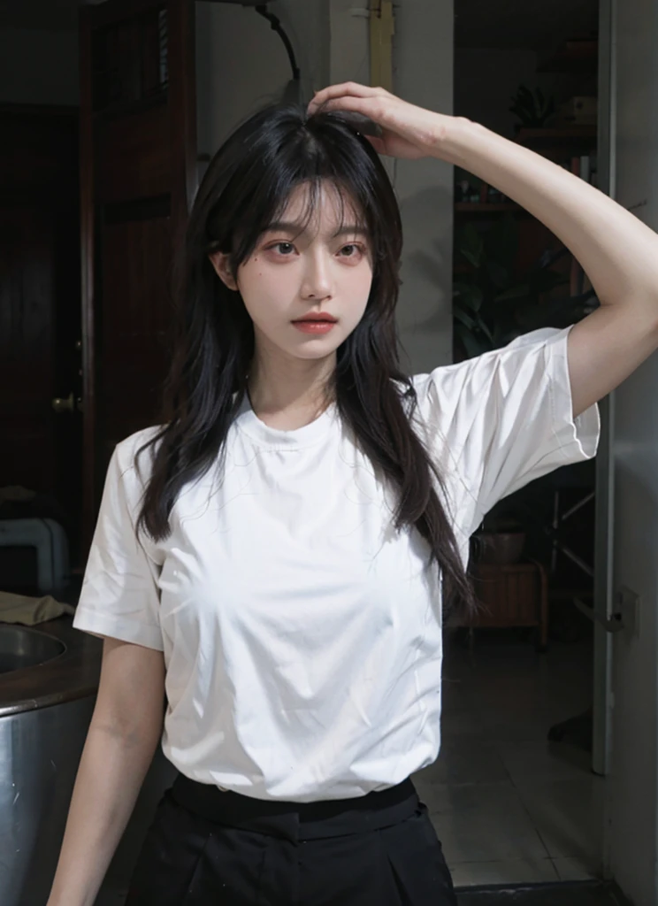 Best quality,masterpiece,Ultra-high resolution,(Photo Realism:1.4),Girl,Sexy,cute,(shirt:1.2),(Big breasts:1.3),(whole body:1.4)