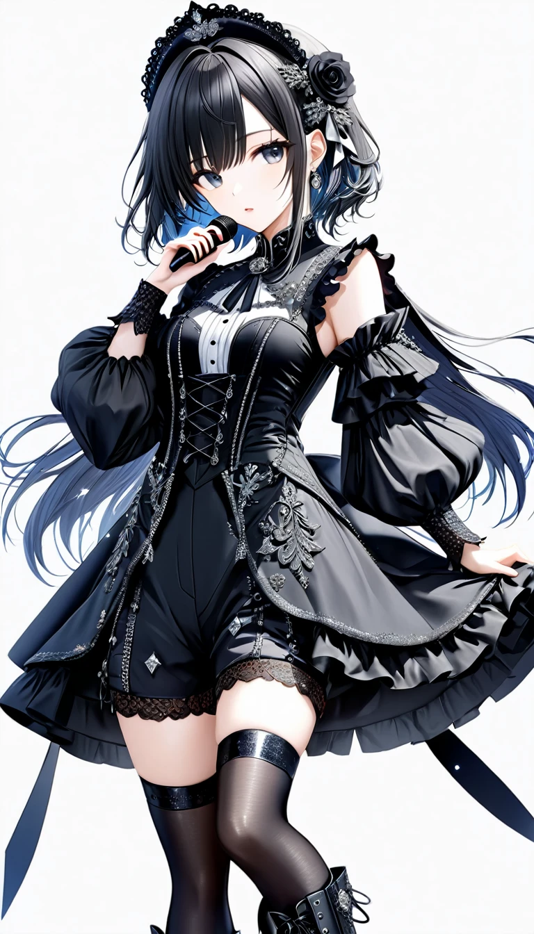 high quality,Cool Beauty, 最high quality、 Stylish design, (((The most beautiful girl))), ((Thin legs))、(((最high quality))), High resolution, ((detailed)), ((masterpiece)), ((Super detailed)), 16-year-old girl、B girl fashion、Black Hair、Inner Color、((Sexual))