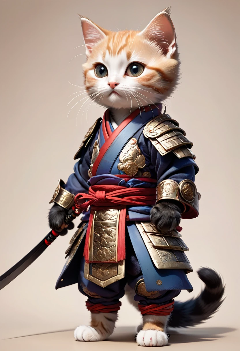 Kitten Samurai　Full Body Shot　Facing forward