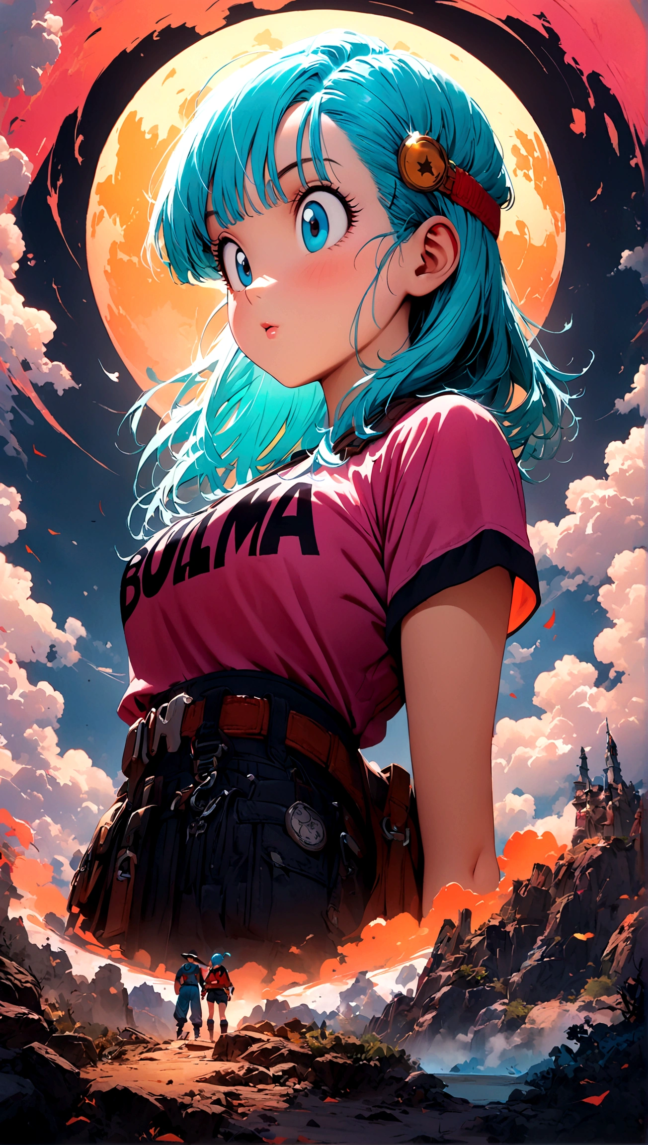 (1girl,bulma,dragon ball),,Intricate details,Wide range of colors,artwork,rendering,(masterpiece:1.3),(highest quality:1.4),(Super detailed:1.5),High resolution,Very detailed,unity 8k wallpaper,