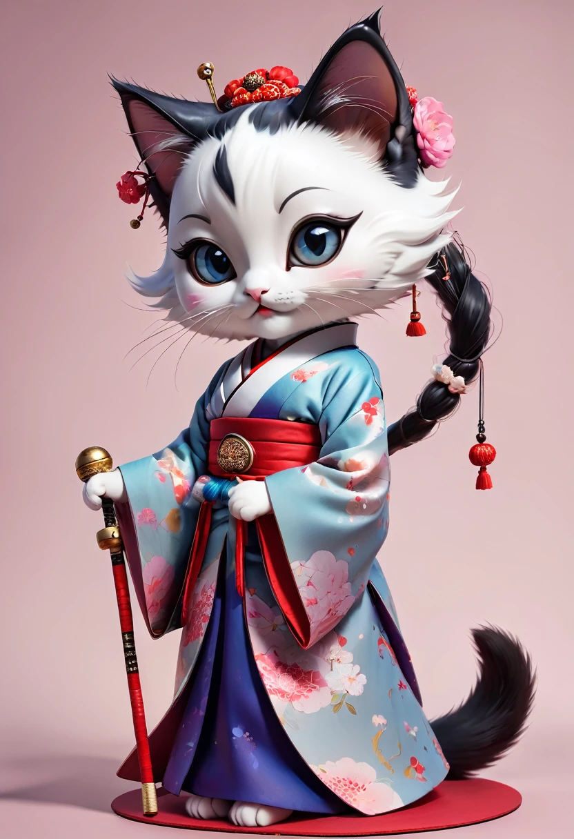 Kitten Geisha Full Body Shot Facing the viewer