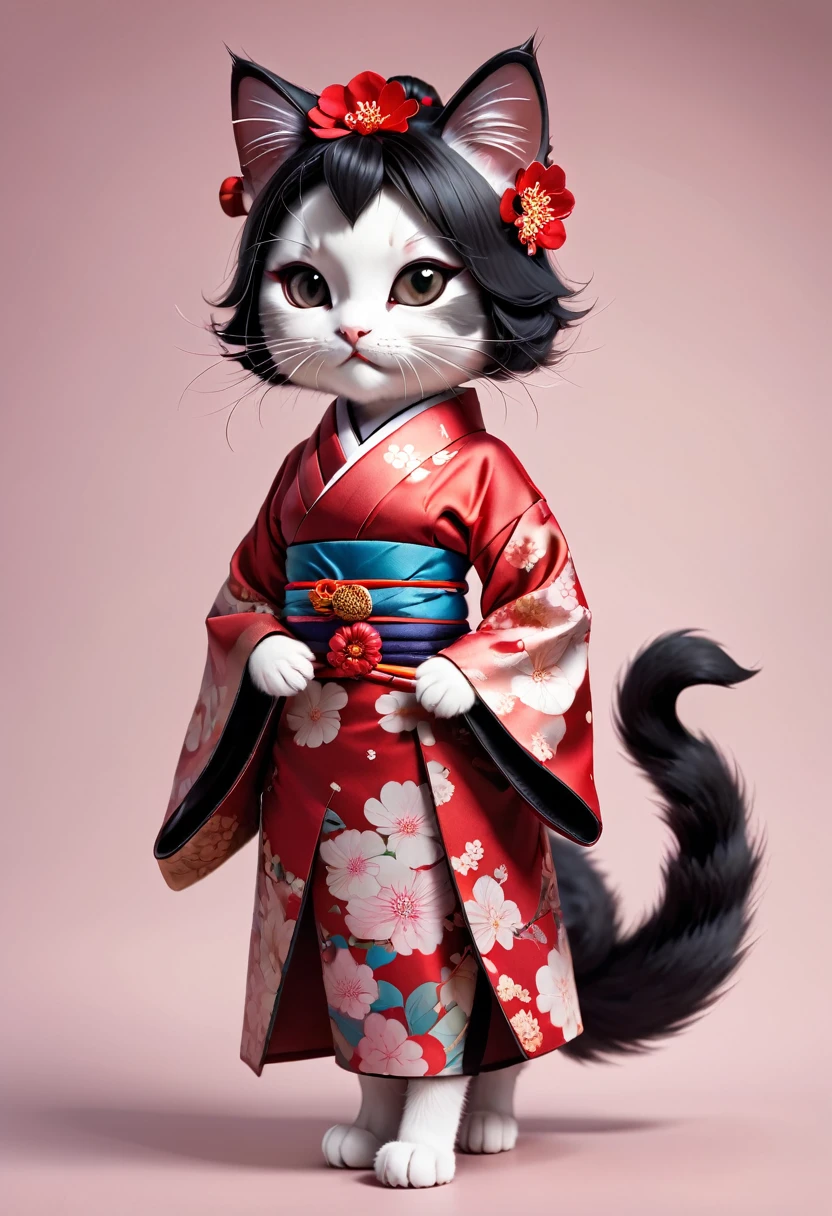 Kitten Geisha　Full Body Shot　Facing the viewer