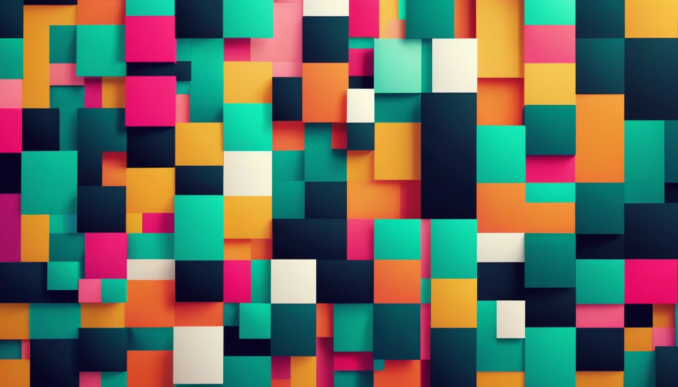 For technology conferences、Create an abstract geometric background with a modern color palette。. 4K, Ultra-high resolution