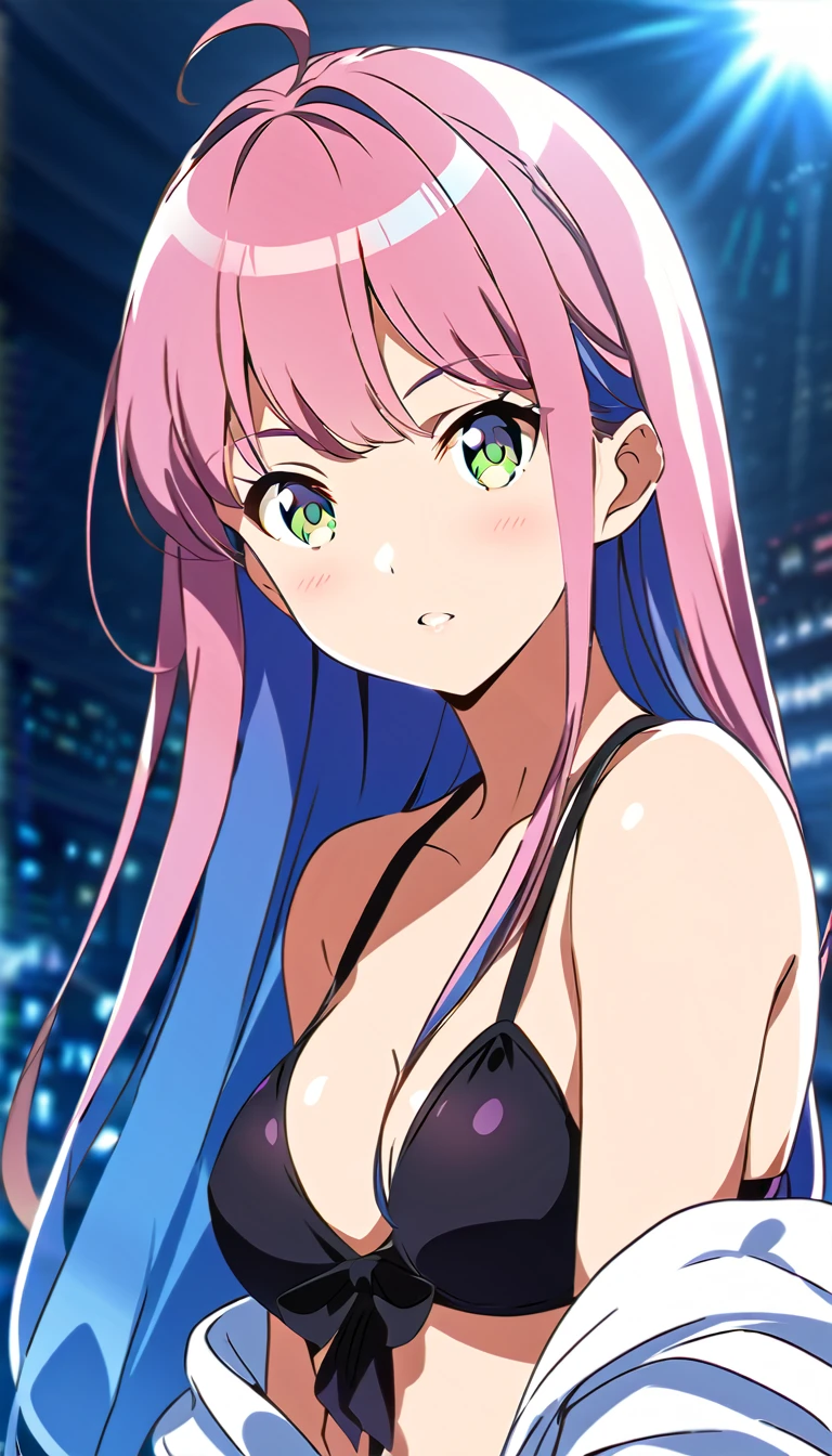 Anime Girls in a black bikini, seductive Anime Girls, [ 4k digital art ]!!, , , Anime Moe Art Style, (Anime Girls),, Smooth anime CG art, Beautiful and attractive anime woman, attractive 