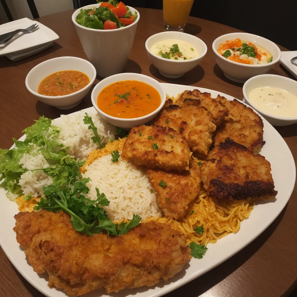 a small plate of bottomless vegetarian food

