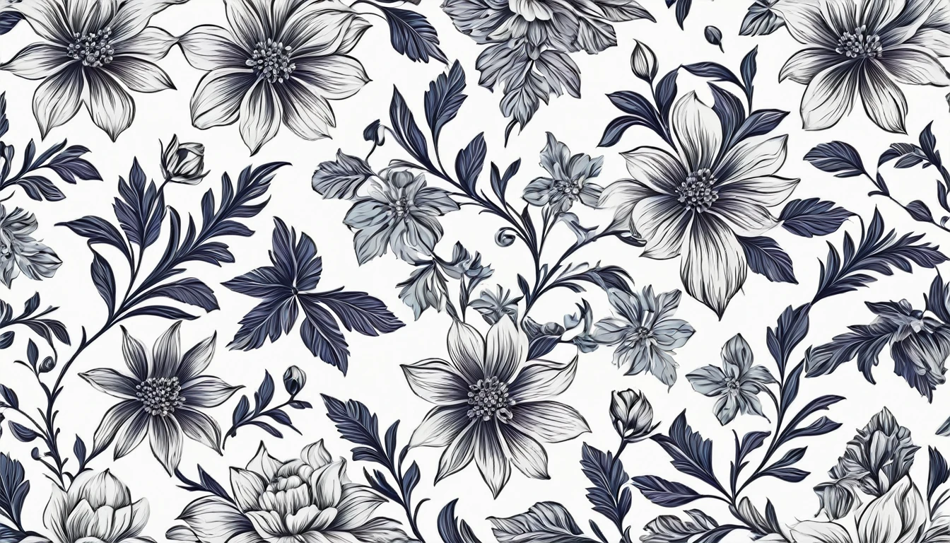 Floral pattern isolated on white background