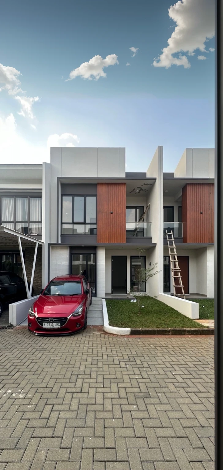 a beautiful house in the countryside, a red sports car parked in the driveway, lush green grass and trees, blue sky with fluffy clouds, detailed architecture, photorealistic, 8k, ultra-detailed, high quality, intricate details, cinematic lighting, vibrant colors, stunning landscape, dramatic shadows, natural atmosphere, seamless composition