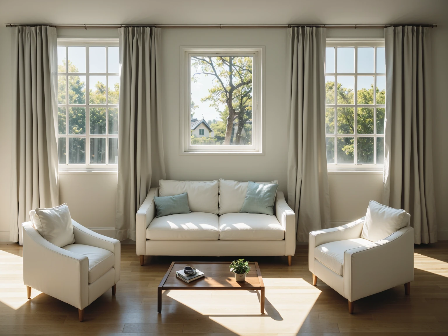 Iso perspective with close-up shots of the entire A modern house model, white walls, flat roof and wooden windows, surrounded by trees, Soft lighting, architectural design in detail, style of modern photography