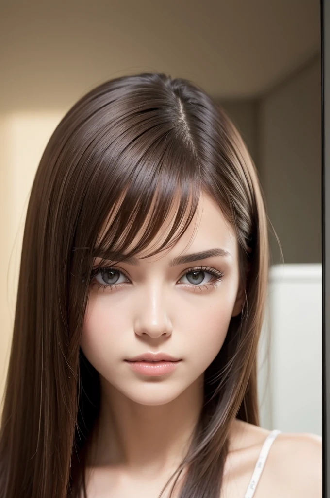brunette doll with brown eyes and straight black hair