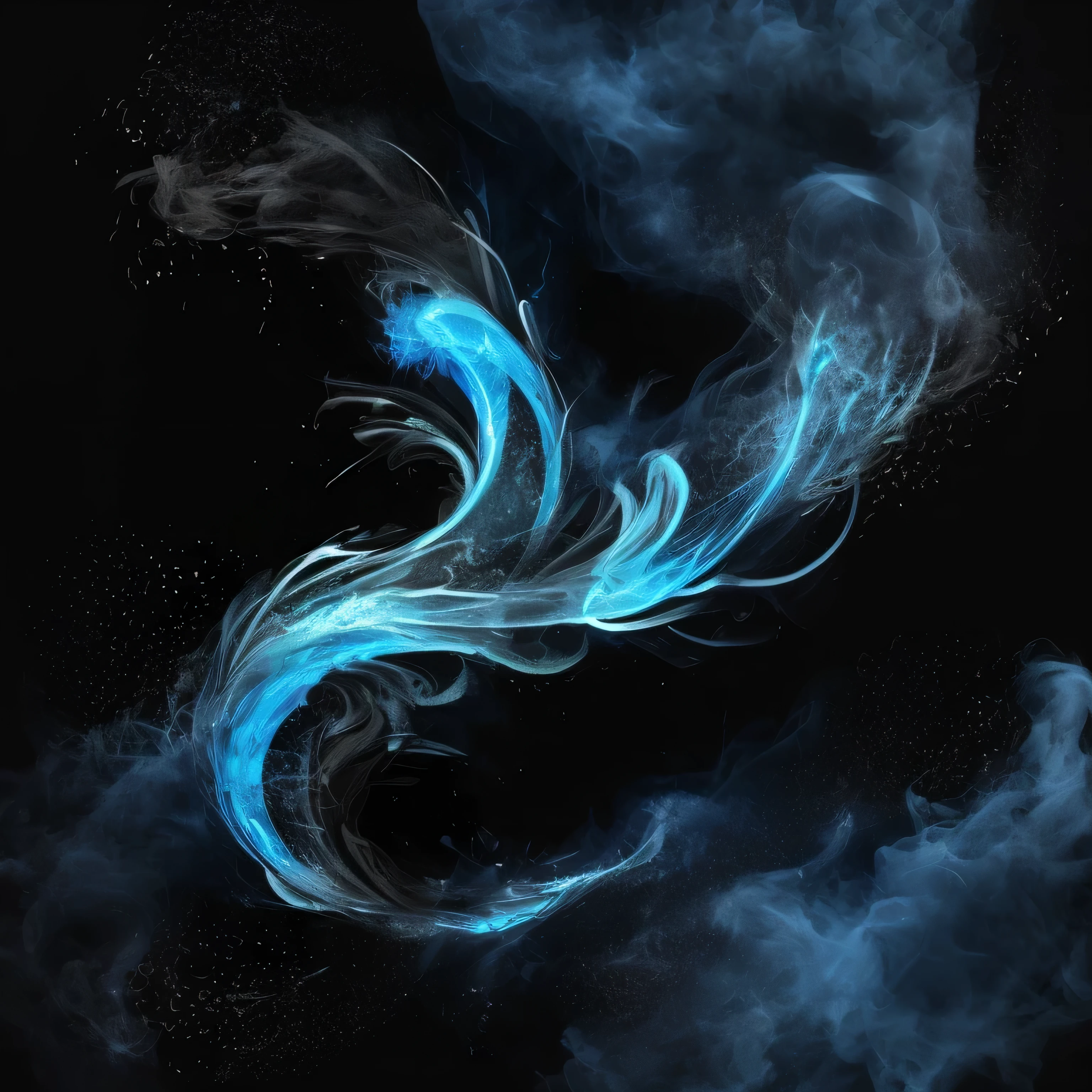 smoke overlay blue, effects, sparkles, black background