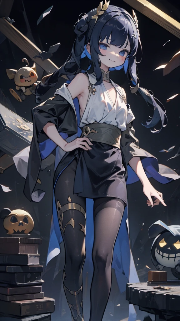 白丝 デカ尻ロリ，白丝タイツ，冥王星，ハデス，不気味なスタイル，ダークスタイル，ダークスタイル，ネザーワールドテーマ，デステーマ - SeaArt AI