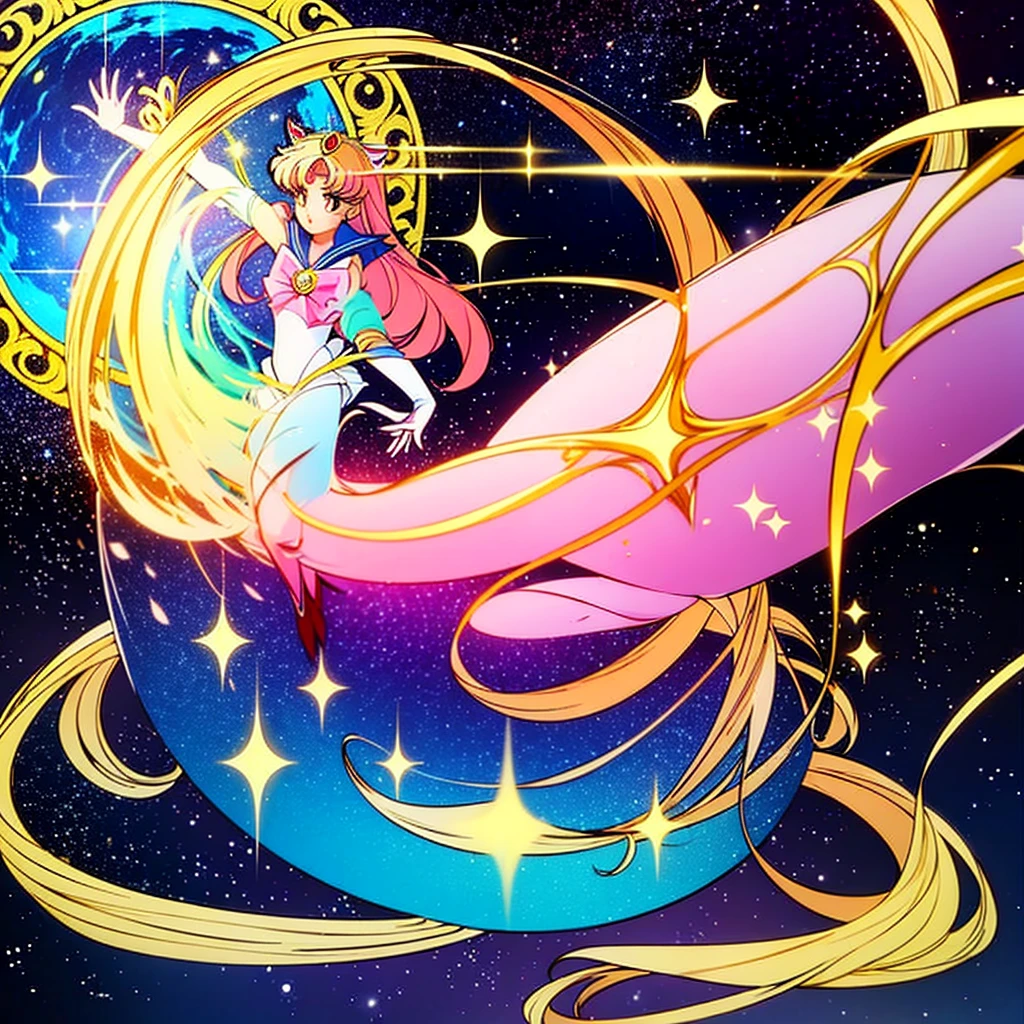 a cartoon drawing of a woman in a sailor costume holding a sword, an anime drawing inspired by Sailor Moon, tumblr, sots art, sailor moon style, sailor moon!!!!!!!!, the sailor moon. beautiful, sailor moon aesthetic, portrait of magical girl, princess intergalactica, 8 0 s anime art style, yami kawaii, highly detailed exquisite fanart, magical girl