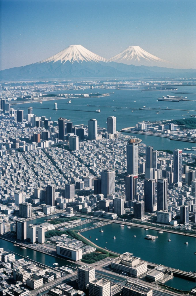 View of the city of Japan in the 80s