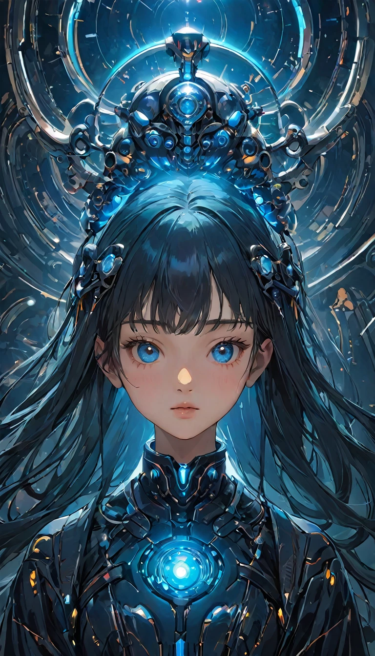future world,人工知能のPerfectな例,5143 and later, 8K, Very detailed , Perfect，Extremely detailed face，16 year old girl，Eight-head body，#13: Silky Light Blue Hair，little girl，Futuristic Background，Night battle，Smile，((Wear a khaki military jacket,Japanese representative jacket、With flag patch))、(Blade World)、(((outdoor,remains、A city full of rubble)))
