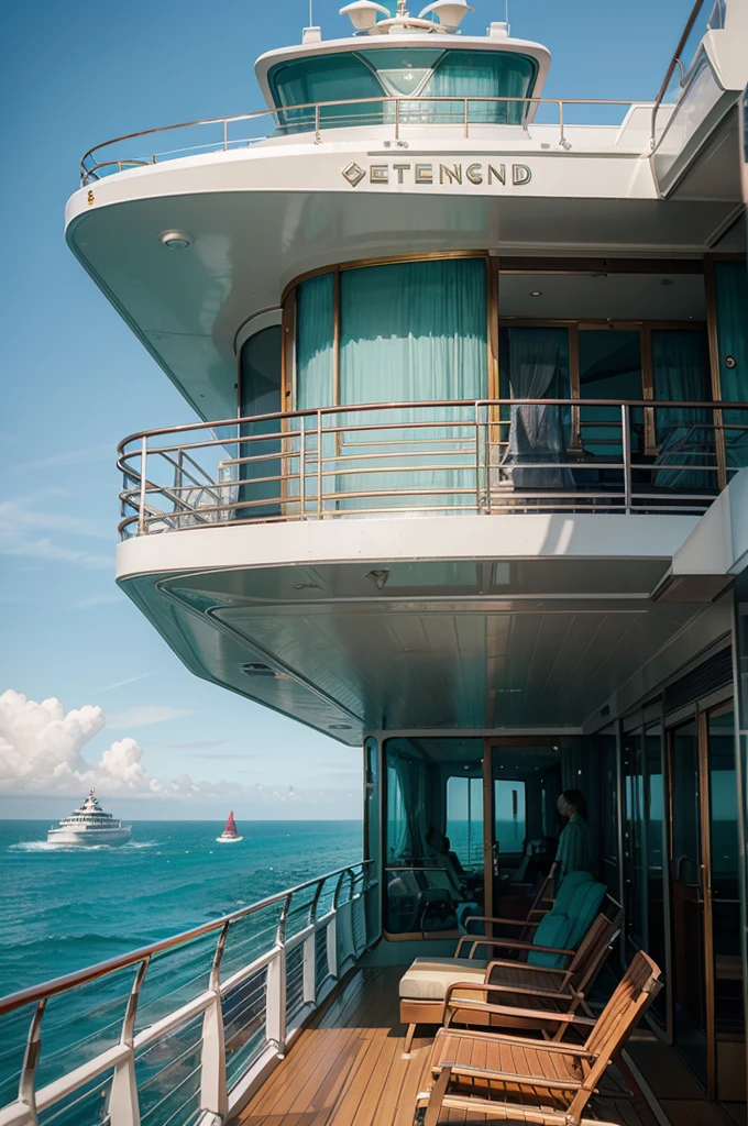 A futuristic Sensasional Red luxury cruise ship Gembel Vessels, in characteristic style Gembel Ai Artwork, with the Word "wonggaptex," and the diamond neon logo on the windshield, (with passengers enjoying the view from balconies), majestic yet sleek and sophisticated with green, with crome, and Gold accents. at the open seas in the ocean background, Hyper Realistic, ultra Detailed, UHD 64K.
