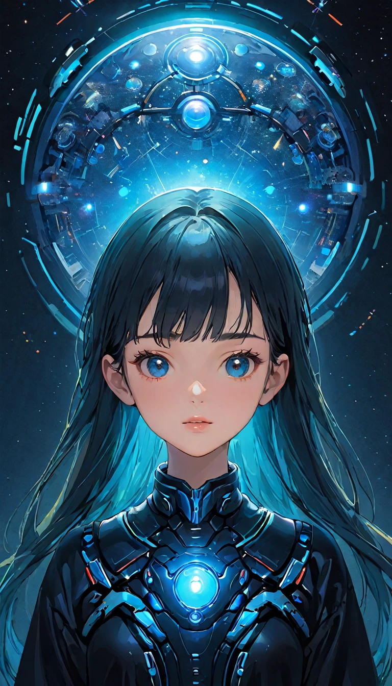 future world,人工知能のPerfectな例,5143 and later, 8K, Very detailed , Perfect，Extremely detailed face， girl，Eight-head body，#13: Silky Light Blue Hair，little girlistic Background，Night battle，Smile，((Wear a khaki military jacket,Japanese representative jacket、With flag patch))、(Blade World)、(((outdoor,remains、A city full of rubble)))