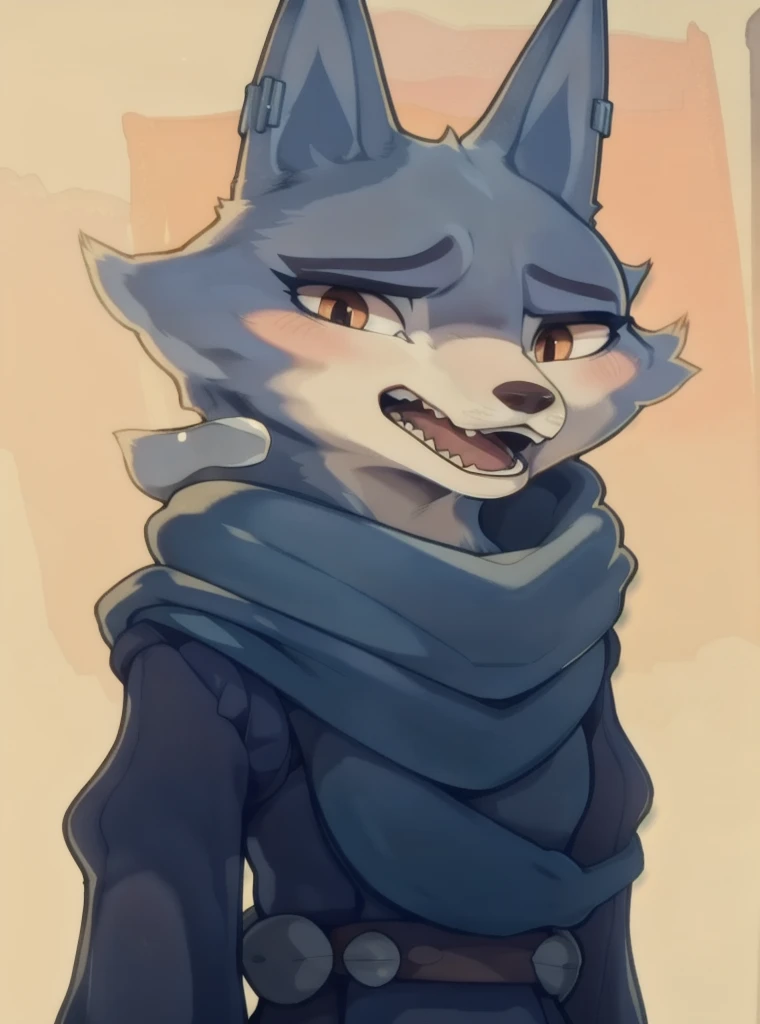 (shading,),  masterpiece, highres,  by Cumbread, by Haps, by Claweddrip, by Buta99), solo female (legoshi (beastars)), short hair,diagonal_bangs,orange eyes,slit pupils,big_eyes,long eyelashes,mole under eye,white fur,red dress, pokies,blush,evil grin,open mouth,looking at viewer,white background, ((full_body)), (wide_hips), high quality, best quality, uhd, detailed image, blush, 