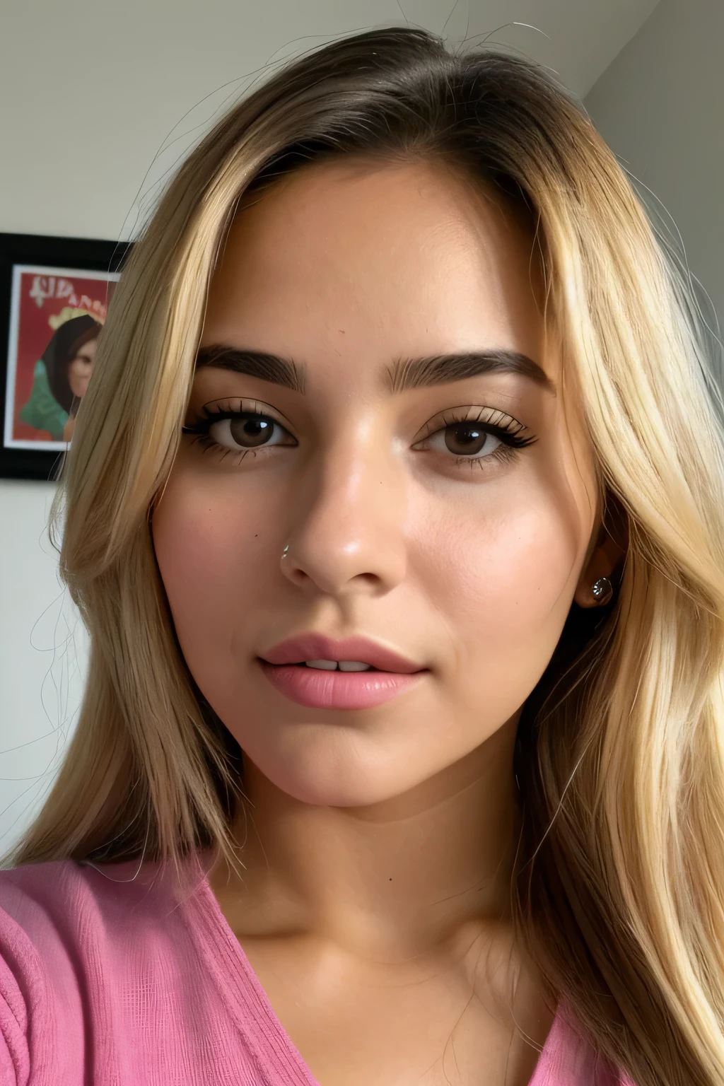 Women,mexican, 23 years, selfie, face, Blonde