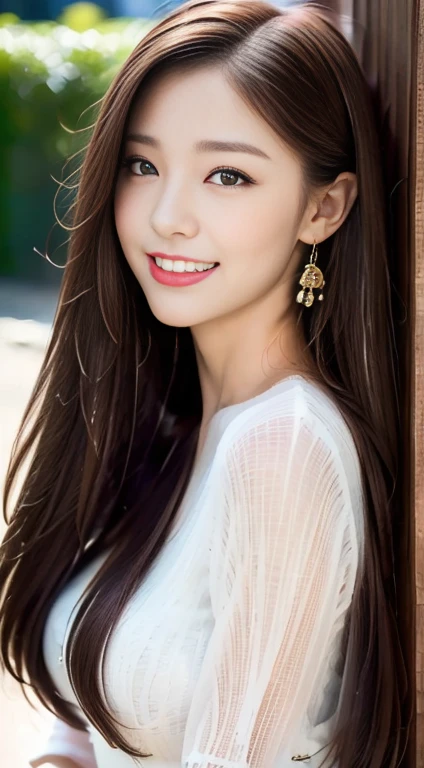 ((highest quality, 8k, masterpiece :1.3)), One Girl, close, ((A very affectionate smile:1.2)),Red lipstick,Dark lipstick,Beautiful woman, Big Breasts:1.3,Early Summer Fashion,Highly detailed face, fine grain, double eyelid, Blur the background, outside, sunny,cherry blossoms, spring, nature,amusement park, (Maximum resolution: 1.4), (Ultra high definition: 1.2), Cinematic Light, (Detailed eyesと肌), (Detailed facial features), 8k resolution, Perfect Style, Beautiful expression、Highly detailed face and skin texture、Detailed eyes、double eyelid、((Pure white skin:1.2)),Glossy Lips:1.2、Detailed lips,Wet lips,((Full Body Shot:1.2)),(Straight Hairstyles、Light brown hair)、One-length long hair、175cm