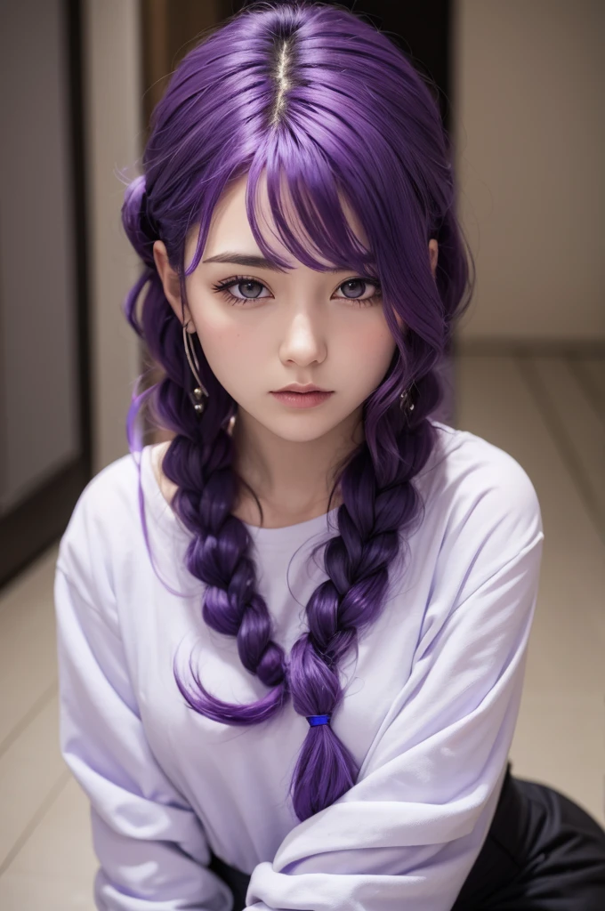 A person with purple hair