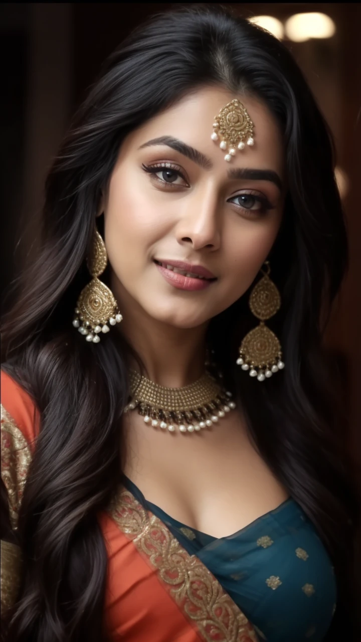 day scene, gorgeous Bollywood supermodel girl, beautiful face, see through saree, open arms, huge breasts, jumping high in snowfall, hourglass figure, armpits, (blue eyes:1), necklace, 30 yo, look at viewer and smile, (cinematic:1.3), intricate details, (ArtStation:1.2) uhd highest quality, gorgeous face eyes nose lips body, highest resolution, uhd, 8K, ultra realistic, highly detailed,