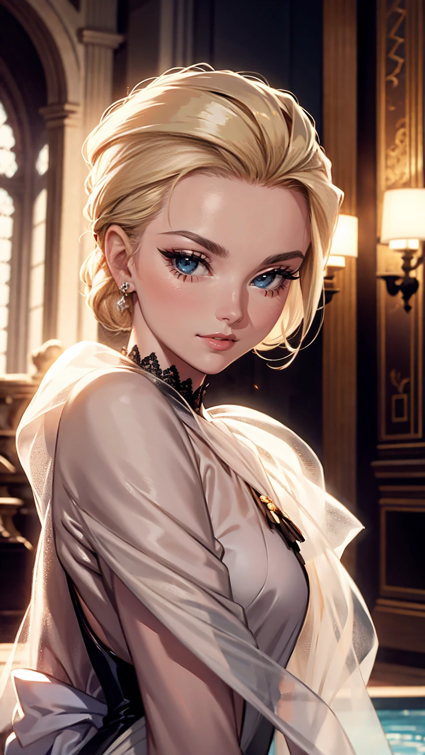 (best quality,4k,8k,highres,masterpiece:1.2),ultra-detailed,(realistic,photorealistic,photo-realistic:1.37),HDR,UHD,studio lighting,ultra-fine painting,sharp focus,physically-based rendering,extreme detail description,professional,vivid colors,bokeh, portraits,landscape,horror,anime,sci-fi,photography,concept artists).

"An enchanting masterpiece of a highly detailed wallpaper that exudes beauty and melancholy. The scene depicts a Victorian-inspired room with elegant furniture and intricate patterns on the walls. The room is illuminated by soft studio lighting, showcasing the depth and texture of the surroundings. The colors are rich and vibrant, with a touch of sepia to create a nostalgic atmosphere. In the center of the room stands a captivating woman in a stunning dress, radiating elegance and grace. The woman's eyes are beautifully detailed, drawing the viewer into her melancholic gaze. Her lips are perfectly painted, adding a touch of allure to her expression. The attention to detail in her face and features is extraordinary, with long, delicate eyelashes that accentuate her eyes. She stands in a pose that exudes confidence and poise. The room is adorned with art pieces, vintage decor, and books, further enhancing the Victorian aesthetic. The wallpaper is of the highest quality, allowing every intricate detail to come to life in vivid、 sultry look, seductive