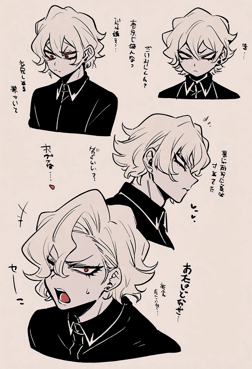 Akira Fudo, Devilman Crybaby, Male, with black clothes