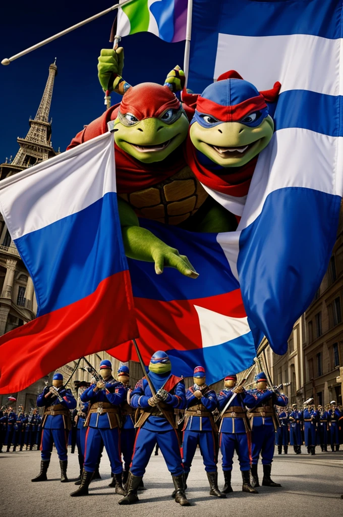 Ninja Turtles with France Flag Band