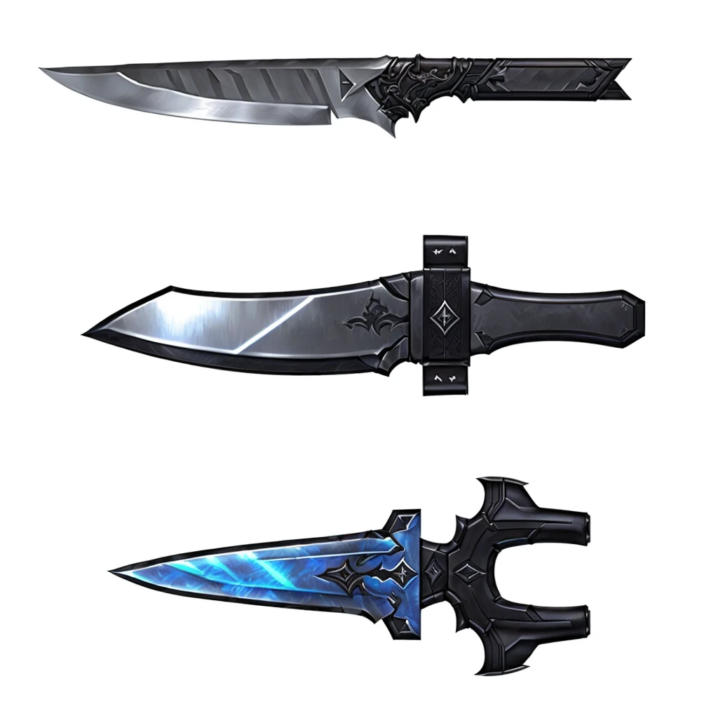 there are two knife that are next to each other on a white background, cryptoblades, knife, Fantasy RPG Weapon Art, dagger, weaponsコンセプトデザイン, weapons, blade design, weapons concept art, style of ghost blade, realistic weapons, Weapon Design, タクティカルknife, Weapon concept art, blade, makeshift weapons, blades, Metal sword, war blade weapon