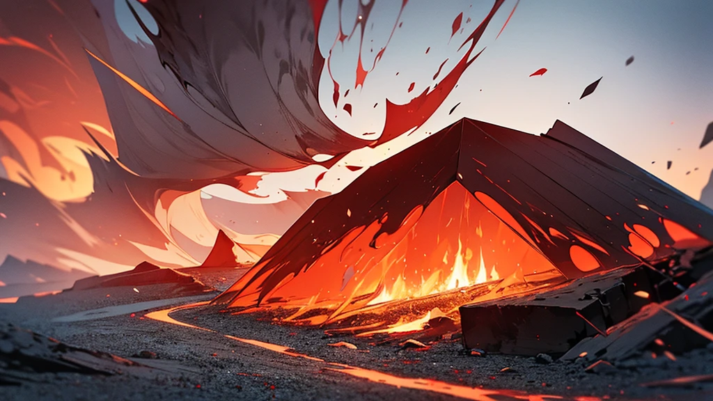 If there are no people,No text, No text,Red White Black,fire.