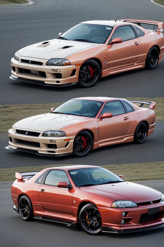 A mix between the Mitsubishi eclipse Nissan skyline R34 and Toyota supra cars