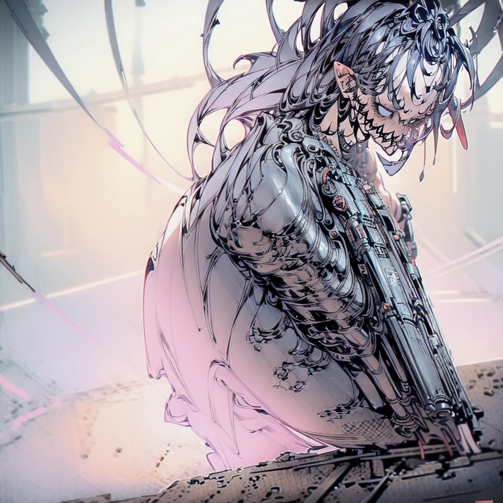 1 girl, attractive body in sexy clothes, gothic, wearing punk attire, destroyed city, in a mortal battle, solo, masterpiece, flawless, no anomalies, photorealistic, 8k, high quality, dramatic lighting, moody atmosphere, dark colors, gritty urban environment, hyper detailed, cinematic composition, dynamic pose, intense expression
