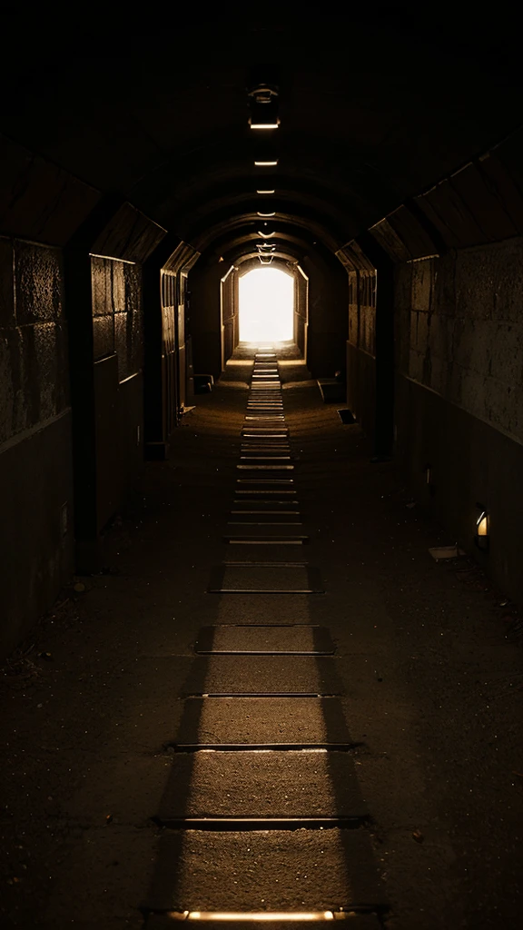 The vision of a dark tunnel with a bright light at the end. The light symbolizes self-confidence and determination that guide the path, and the person walking towards the light represents the pursuit of goals.