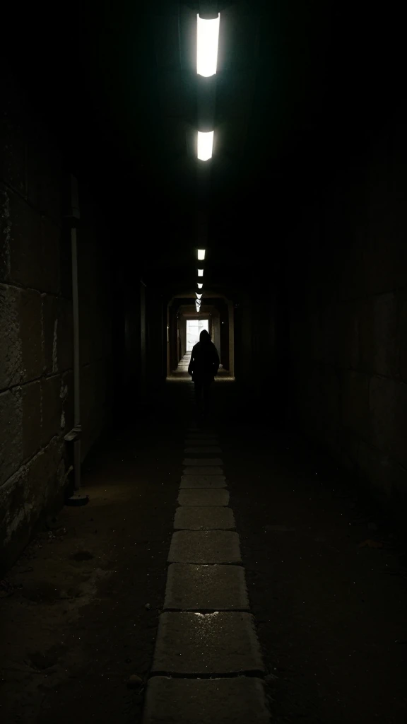 The vision of a dark tunnel with a bright light at the end. The light symbolizes self-confidence and determination that guide the path, and the person walking towards the light represents the pursuit of goals.
