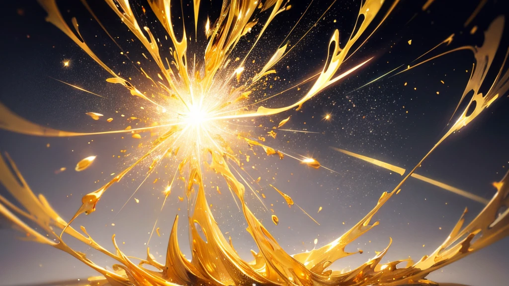 golden flacks particles on white background