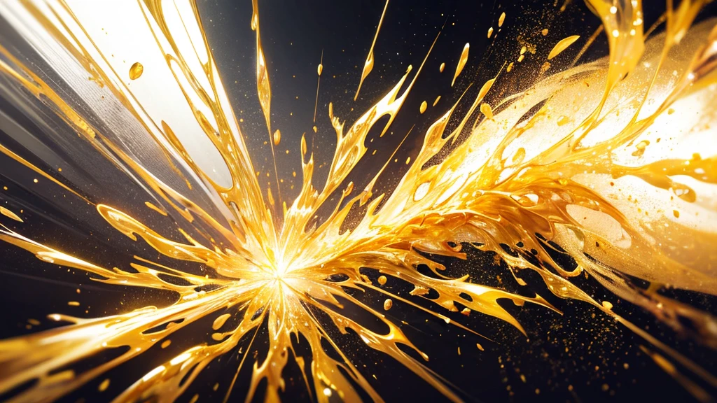 golden flacks particles on white background