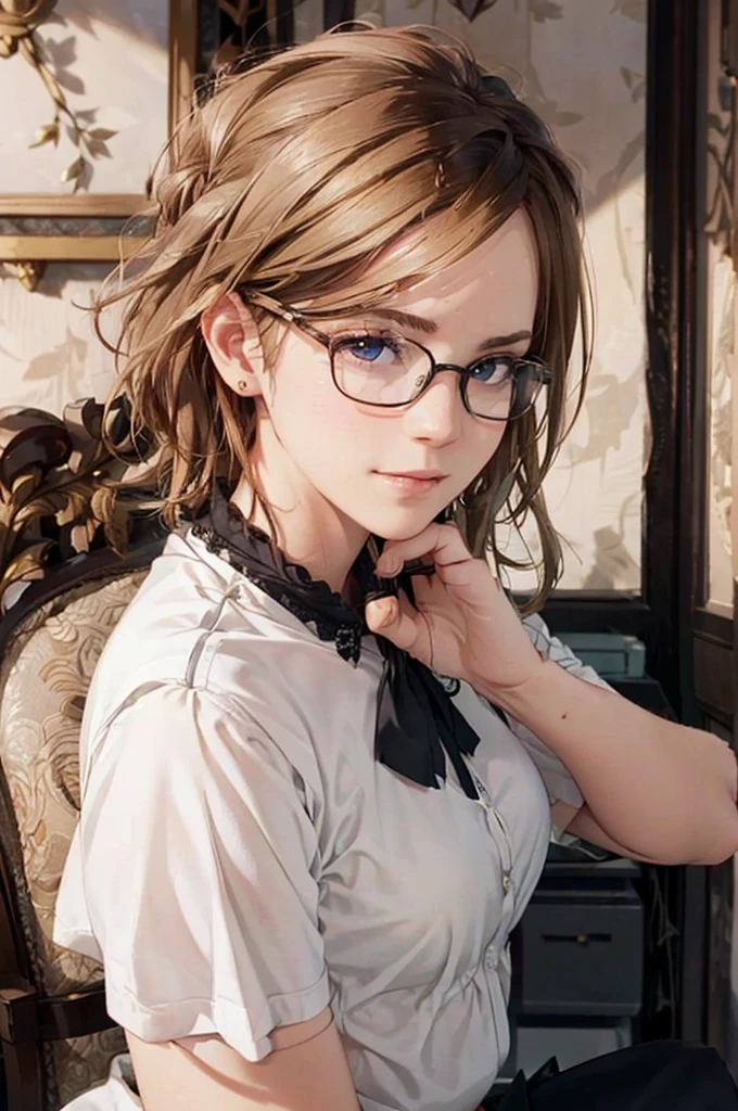 Masterpiece, 最high quality, high quality, High resolution, high quality texture, high quality shadows, High resolution, Beautiful details, Detailed CG, Detailed Texture, Realistic representation of face, Realistic, colorful, delicate, Cinematic Light, Side light, Lens flare, Ray Tracing, sharp concentrated, (1 Girl,concentrated:1.3), ( Intricate details, compensate, PureErosFaceV1:0.5), (細部まで美しいdelicateな顔, 緻密で美しいdelicateな瞳, Perfect Facial Proportions, Dense skin, Optimal ratio of four fingers to one thumb,Unified 8k wallpaper, Arms under chest, Modest chest, Wide Hips, Smooth upper abdomen, 35 years old, blue eyes, glasses, air fortress hair, blonde hair, house wife, the gaze of true love, lips of temptation, A look full of compassion ,a smile full of love, i love you, Acting lovey-dovey, I love you so much I'm crazy,
cabin attendant uniform,white blouse,tight fitting black skirt,black stockings, excellent secretary ,working as a secretary, wooden desk, wooden chair