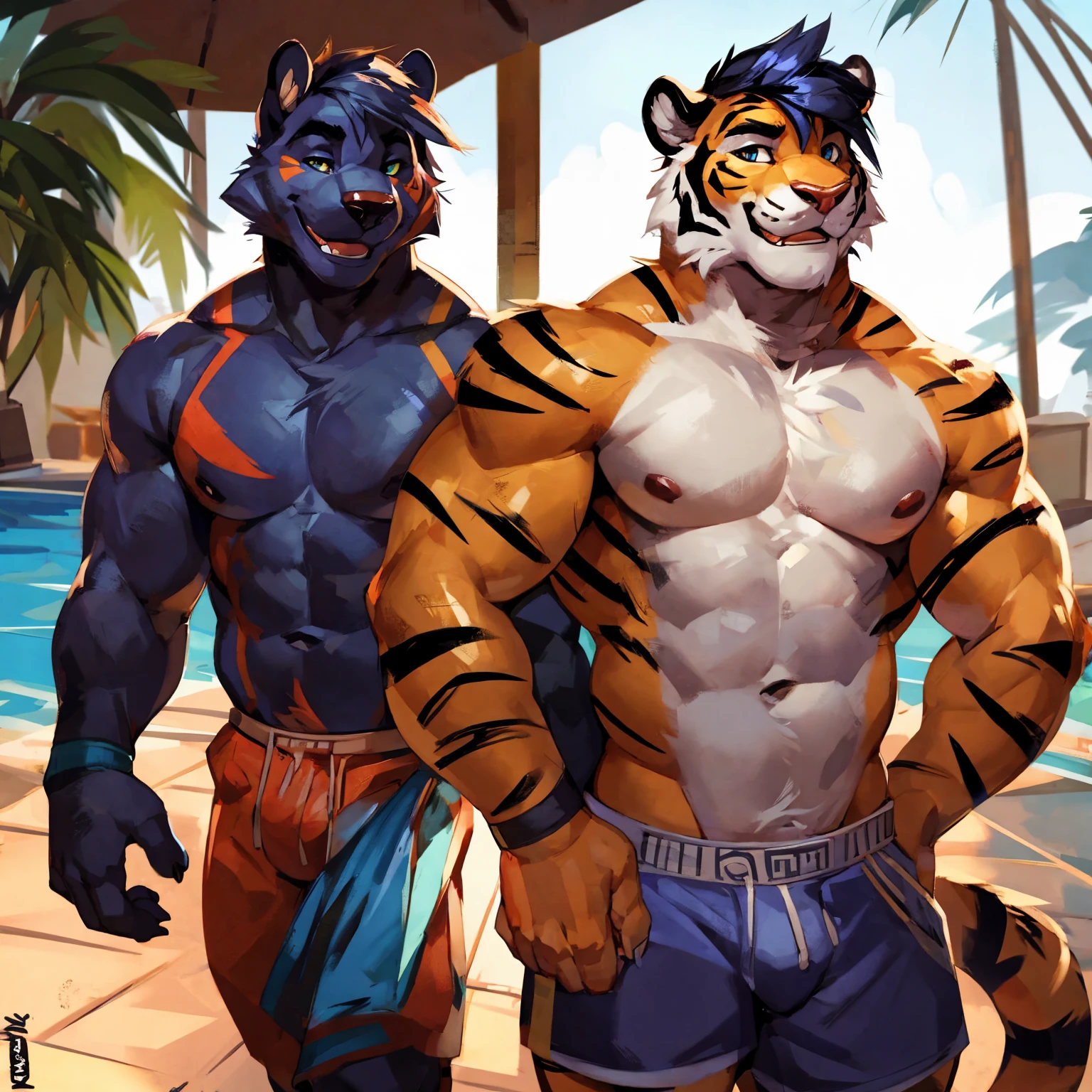 Anthro Tiger, male, shirtless By mystikfox61