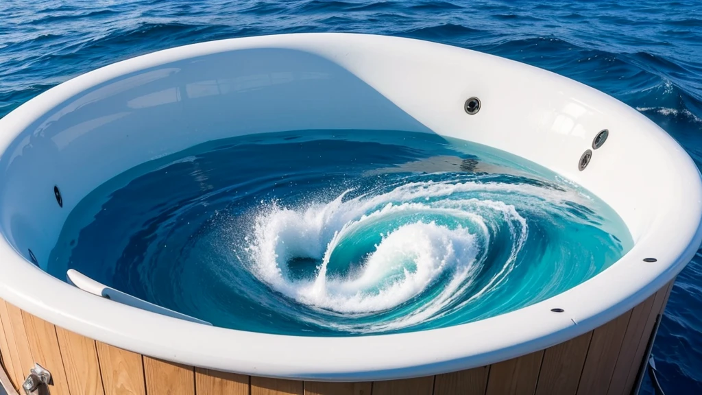 The plane crashed into a whirlpool in the middle of the ocean, 4K