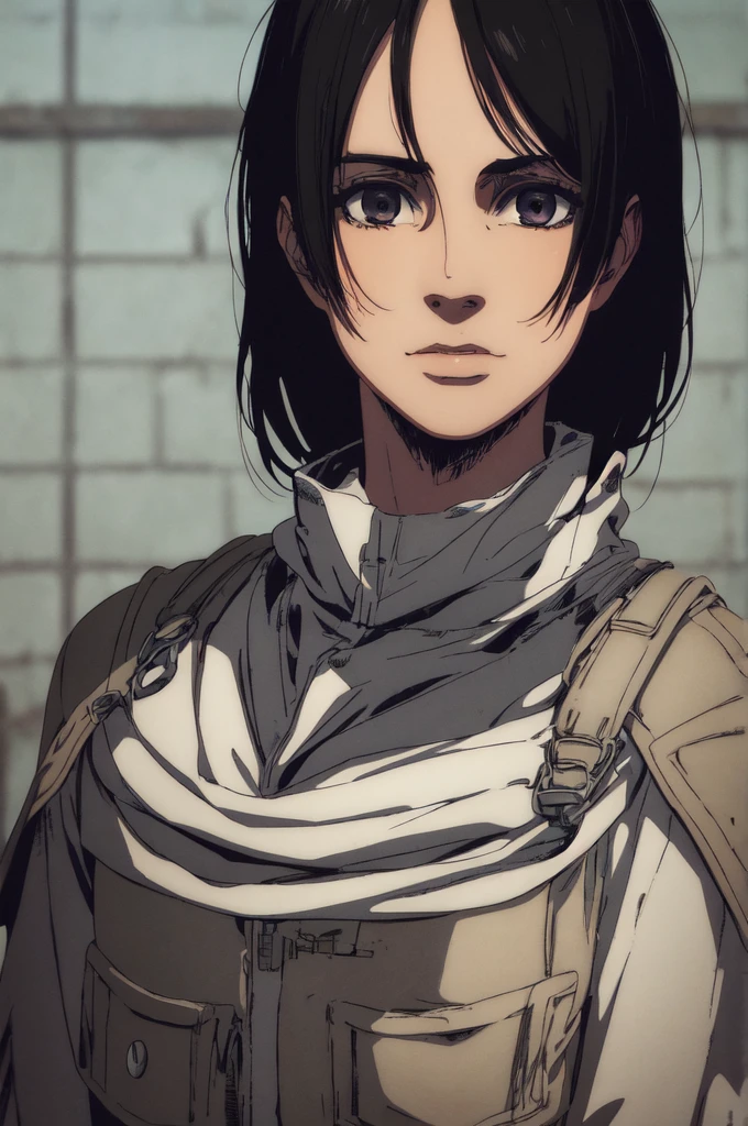 1girl,ultra high details, ultra high auality,(highly detailed face)1.2,(high quality of face)1.3,Mikasa Ackerman,highly detailed abs,perfect female anatomy, best quality of shadows,highly detailed muscles,beautiful face,volume shadows