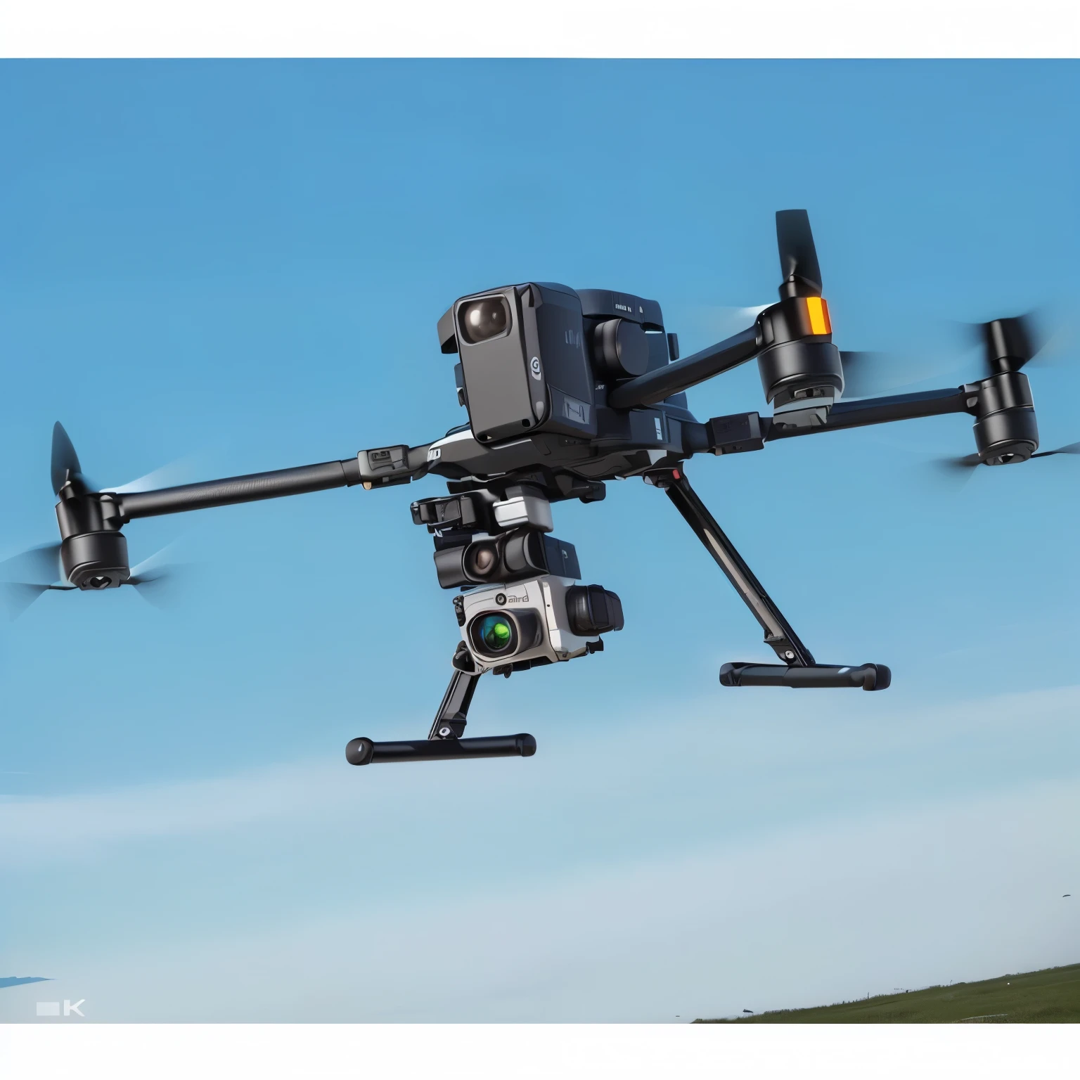 a close up of a camera mounted to a small Drones, Drones, police Droness, Drones, Droness, Very high resolution, Top angle view, Ground angle uhd 8k, 8K, High Angle View, dji top view, Drones camera angle, ground angle hd 8k, Extreme viewing angle, Professional 8k, Vision XR-20