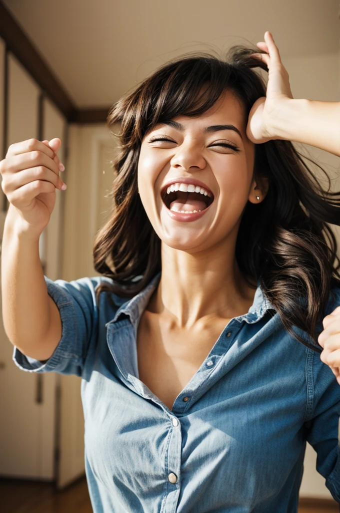 Excited woman