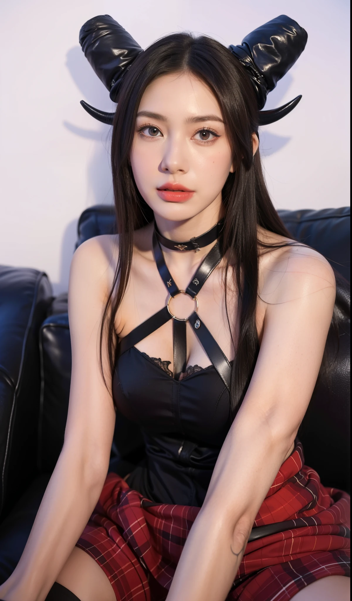 Very detailed, Delicate face, Photorealistic style, Stock Photography , Colorful, Surreal, Realistic textures, Dramatic Lighting, Distiller 800 (8K, original photo, Better quality, masterpiece: 1.2), Very detailed, (Extremely delicate skin: 1.2), 8K Ultra HD, SLR camera, Soft Light, high quality, Frozen queen, Queen, Snow Castle,Blue pupils,Wear red lipstick,Full body tattoo,Succubus