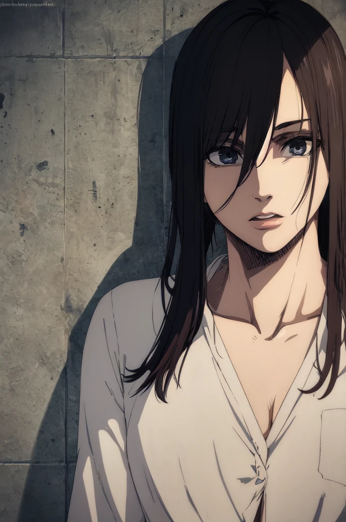 1girl,ultra high details, ultra high auality,(highly detailed face)1.2,(high quality of face)1.3,Mikasa Ackerman,highly detailed abs,perfect female anatomy, best quality of shadows,highly detailed muscles,beautiful face,volume shadows