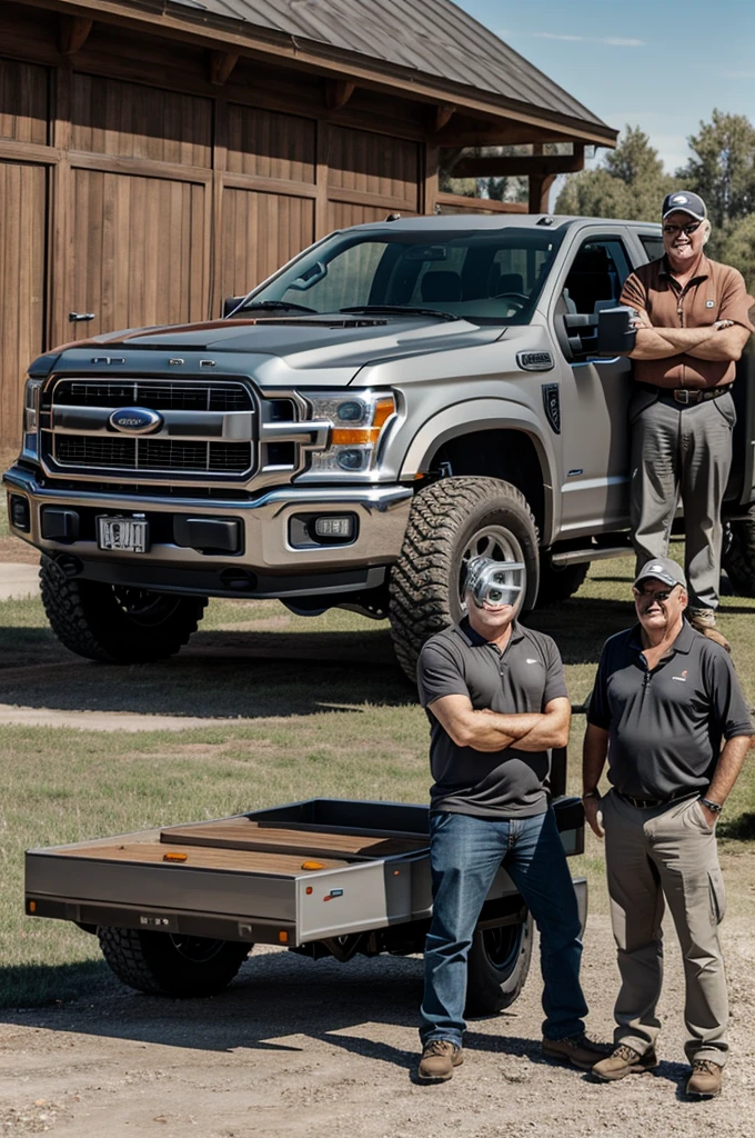 Dad and I watching his gray wolf Ford truck