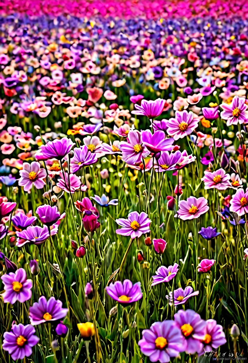 A field of flowers, each one representing a memory of a faded love, their colors vibrant and their petals delicate